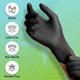 thumbnail image 4 of Guantes de nitrilo FifthPulse, negros, medianos, 1000 estuches, aptos para uso médico, 4 of 8