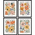 thumbnail image 3 of PixonSign&nbsp;Framed Wall Art, Flower Market Abstract Posters, Set of 4 Floral Botanical Prints Cartoon Colorful Wall Decor, Minimalist Wall Décor for Living Room, Brdroom, Bathroom - 8"x10" Black, 3 of 5