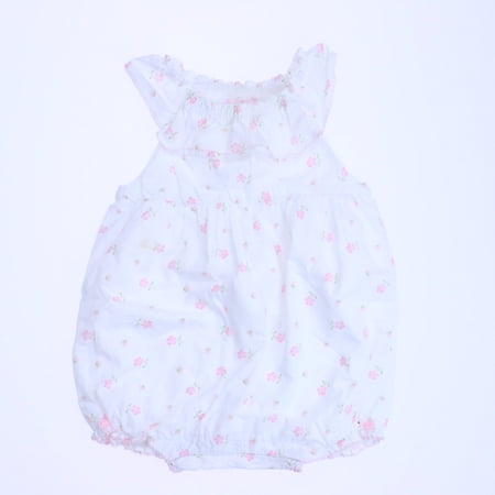 

Pre-owned Janie and Jack Girls White | Pink Romper size: 3-6 Months