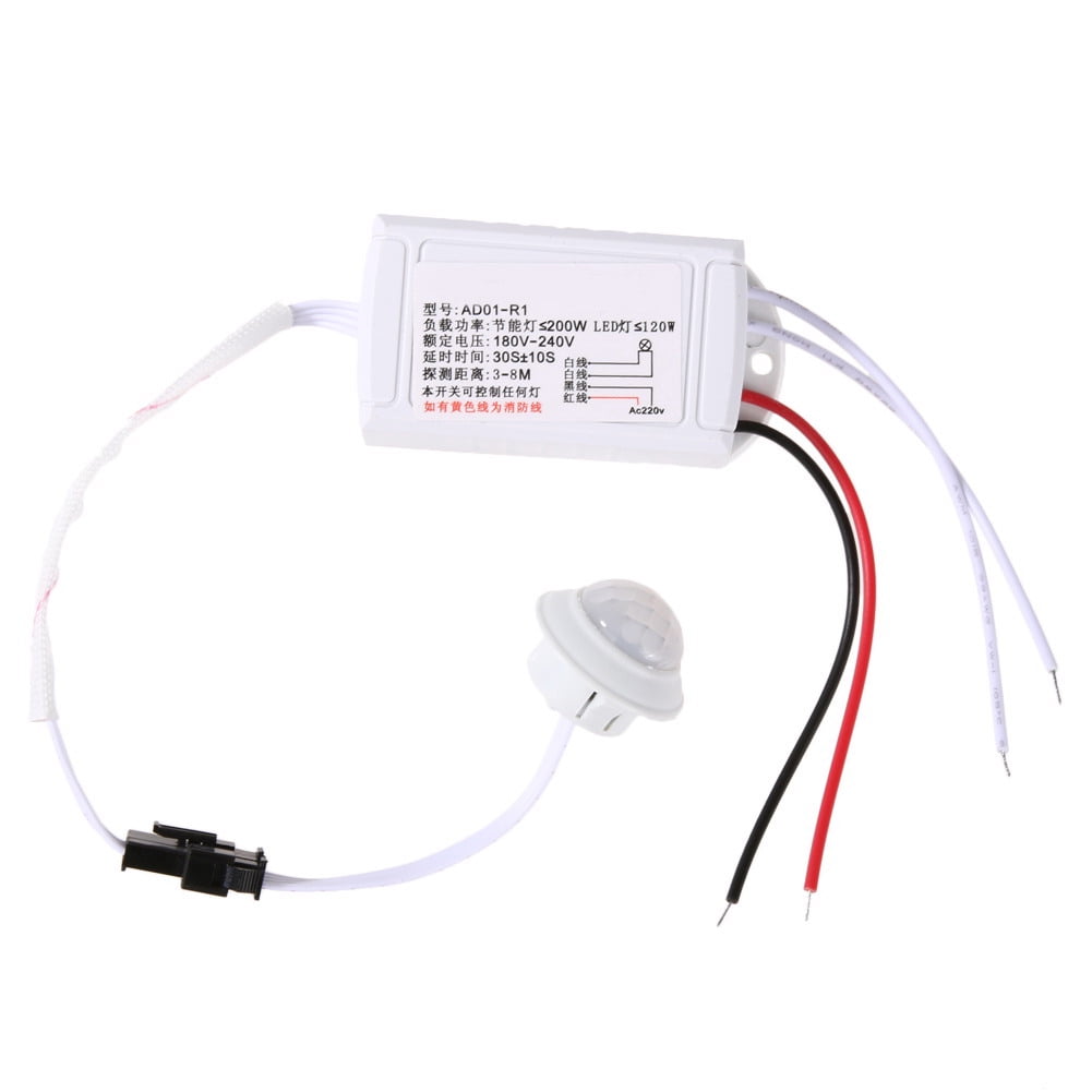 White IR Infrared Module Body Sensor Intelligent Light Motion Sensing Switch High Quality 200W 220V Body Sensor Switch White