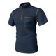 thumbnail image 1 of Blusa y camisa de cuello alto de manga corta para hombre, informal, de verano, a la moda, de color liso, con bolsillos y botones, blusa de cuello alto para hombre., 1 of 4