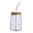 thumbnail image 3 of jifeng Creative Glass Jar with Straws Reusable Transparent Drinkware Coffee Cup A, 3 of 9