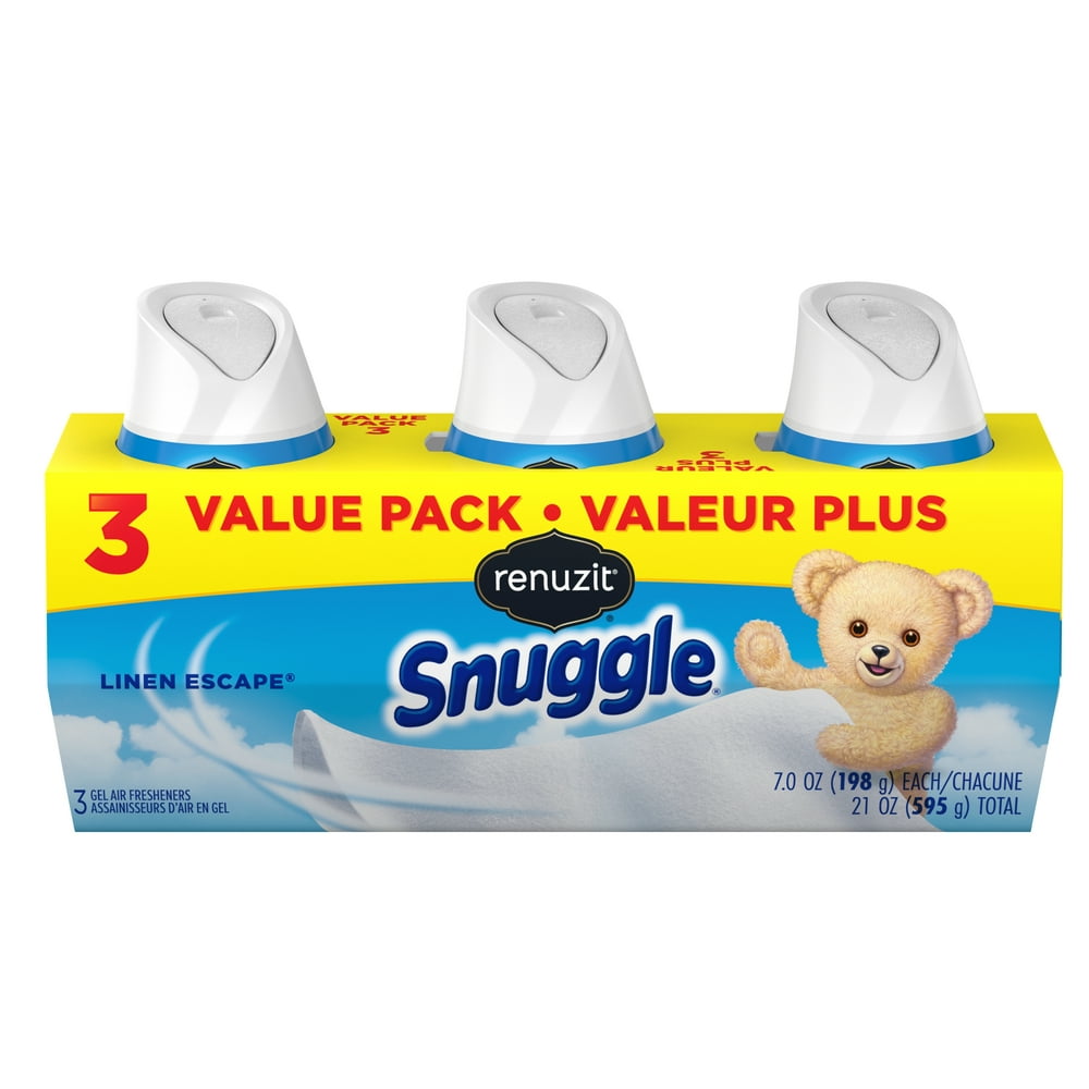 Renuzit Snuggle Gel Air Freshener, Linen Escape, 7 Ounce, 3 Count