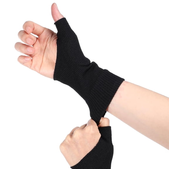 Thumb Compression Arthritis Gloves 1 Pair Wrist Support Brace Wrist Sleeve Lightweight No-Finger Gloves Comfortable and Thumb Sleeves Wrist Wraps Elastic Wrist Gloves for Arthritis Women Men
