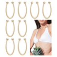 thumbnail image 2 of 8 Pcs Bikini Closure, Metal Strap Hooks Alloy Bikini Pins Clips U Shape Ring Buckle Chest Closure Connector Gold, 2 of 6