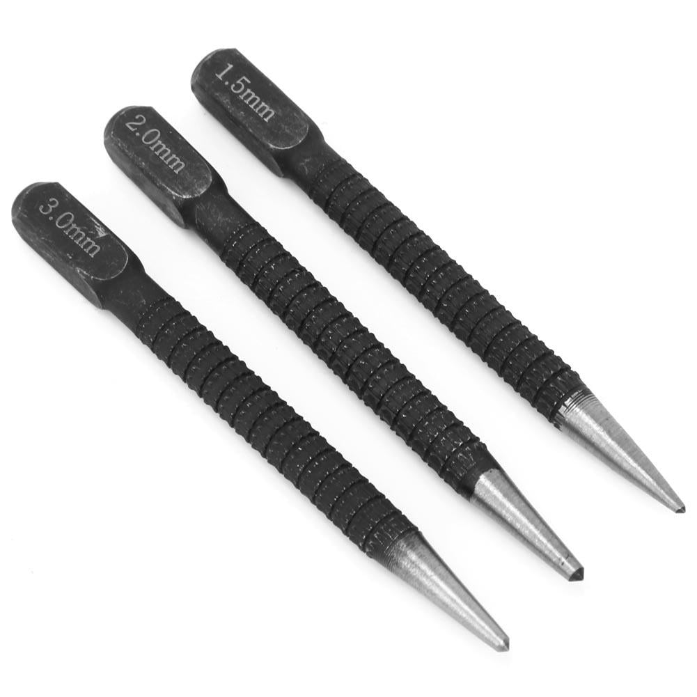 Marking Punch Chacerls Marking Punch 3 Pcs Punch Wood Marking Tool Center Punch Combination Marker for Drilling Positioning 