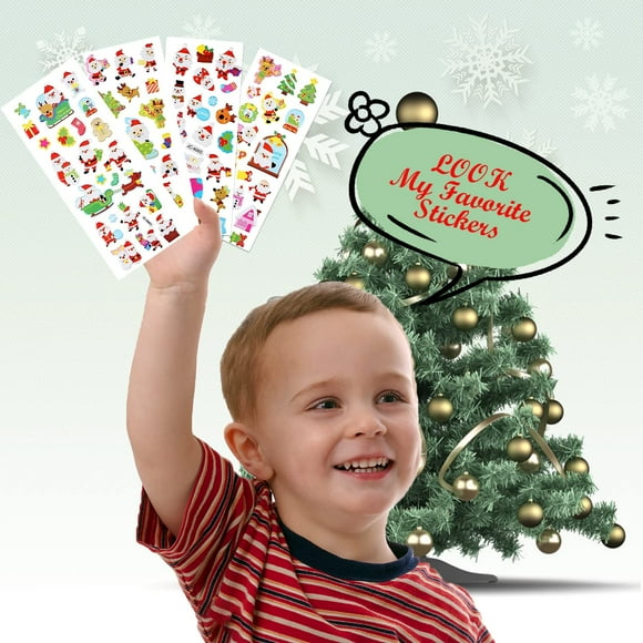 Matsuzay 10 pack/lote Santa y muñeco de nieve libro de pegatinas cuaderno libro de texto diario etiqueta adhesiva personalizada paquetes de Kits de experimentos de química