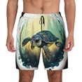 thumbnail image 3 of Uemuo Watercolor Turtle3 Pattern Mens Swim Trunks Quick Dry Board Shorts with Mesh Lining, Stretch Beach Shorts Quick Dry No-Chafing Board Shorts-Large, 3 of 9