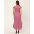 thumbnail image 4 of Moomaya Sleeveless V Neck Wrap Solid Rayon Dress - Women's Stylish Wrap Dress, 4 of 9