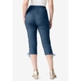 thumbnail image 2 of Roaman's Women's Plus Size Comfort Stretch Lace Up Capri Jean, 2 of 3