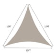 thumbnail image 2 of Triangle Outdoor Sun Shade Sail Waterproof Patio Canopy Backyard Porch Pool Sun Shelter Cover 12'x12'x12' Khaki, 2 of 9