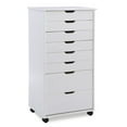 thumbnail image 1 of Craydon Eight-Drawer Rolling Storage Cart, Whitewash, 1 of 8