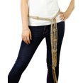 thumbnail image 4 of NYFASHION101® Silver-Tone Beaded Skinny Fishnet Shawl Scarf Waist Belt - Gold, 4 of 4