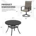 thumbnail image 3 of Vicllax Outdoor Patio Dining Set American Country Style Metal 42"for Garden Lawn (5 Pcs), 3 of 8