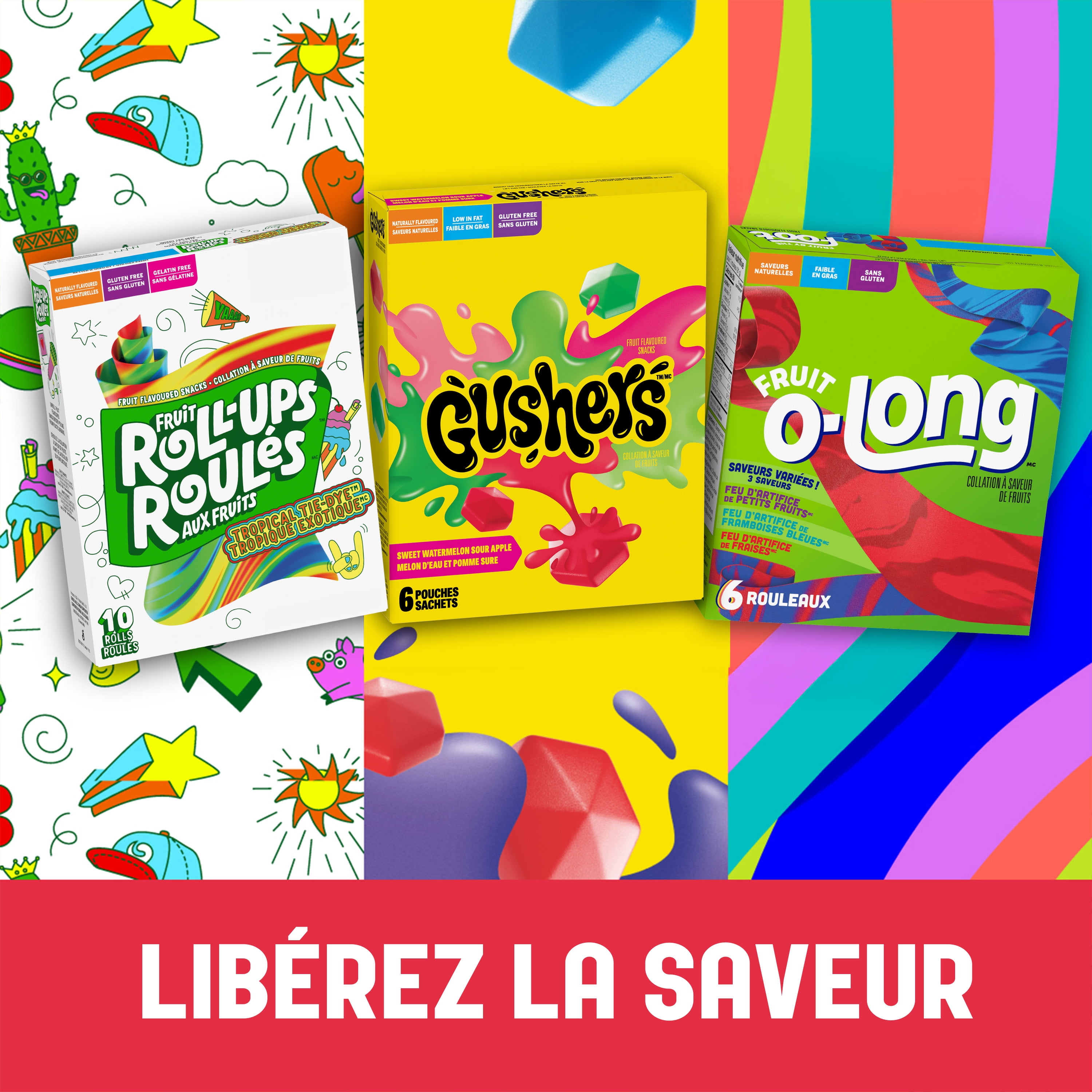 Gushers Sweet Watermelon & Sour Apple, 6 CT