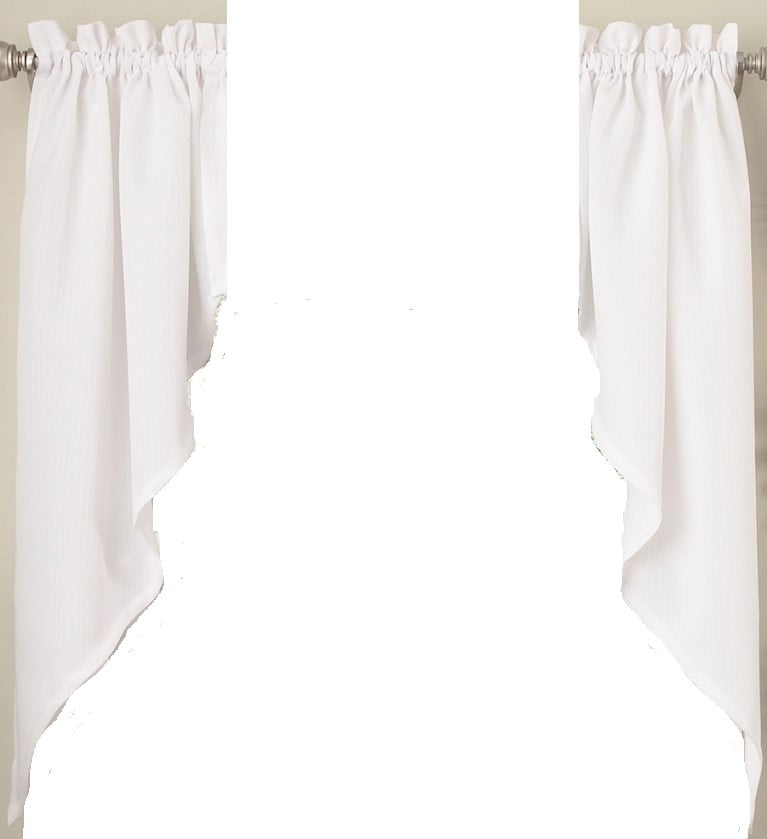 Ribcord White kitchen curtain Swag - Walmart.com - Walmart.com
