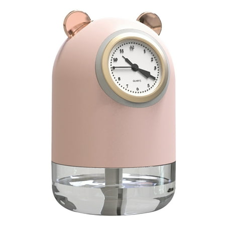 

Cute Bear Air Humidifier with Clock Electric Humidifier - Pink