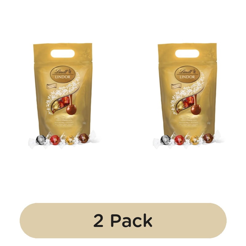 Lindt Lindor Assorted Chocolate Truffles Bag 1kg, British Import (Pack of 2)
