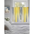 thumbnail image 4 of Tier Curtains 45 Inches Long, Yellow Gray White Window Treatment Curtain Drapes, Farmhouse Gradient Abstract Art Window Half Privacy Curtains for Bedroom Bathroom, 42"x45", 2 Panels, 4 of 7