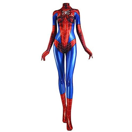 CosplayLife Mary Jane Cosplay Costume | Spider-Woman Bodysuit | Shiny Spiderman | Sub Dye Print Lycra