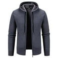 thumbnail image 7 of RMGVDSD Men's Slim Fit Zip Up Hooded Sweater Coat Long Sleeve Knit Pullover Oktoberfest Casual Wear Fall Winter Warm Comfortable Sweater Jacket Versatile Sweaters, 7 of 7