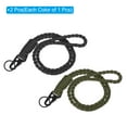 thumbnail image 3 of Uxcell 21.7" Paracord Neck Lanyard Keychain Braided Strong Lanyard with Clip and Key Ring Black Green 2 Pack, 3 of 5