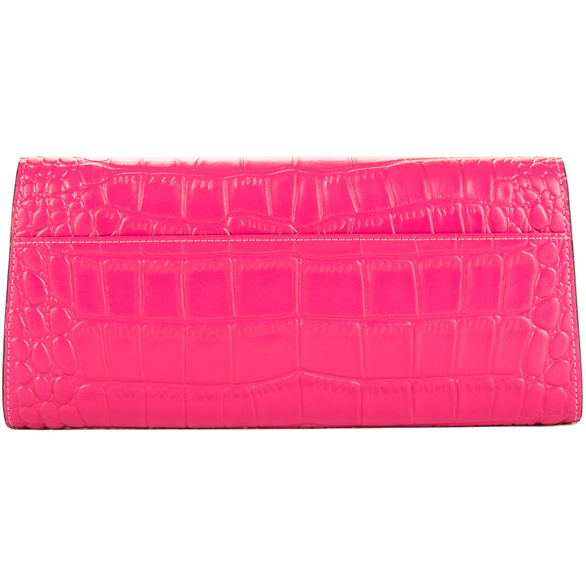 Genuine Leather Clutch Evening Bag with Chain Shoulder Strap (Fits phones up to 6.25in x 3.1in)