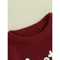 thumbnail image 6 of Arvbitana Infant Todllers Baby Autumn Sweater Letter Pattern Jacquard Knitwear Pullover Long Sleeve Round Neck Knit Jumoers Winter Fall Sweatshirt Cute Tops, 6 of 9