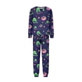 thumbnail image 6 of Family Halloween Pajama Set Long Sleeve Crew Neck, Soft Halloween Family Pajamas with Neon Green Ghost Pumpkin Print, Glow Matching Halloween Pajamas Sleepwear, 6 of 6