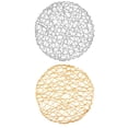 thumbnail image 6 of NUOLUX Round Metal Placemats Set of 4 Vintage Woven Table Mats for Dining Rustic Modern Wedding Decor, 6 of 6