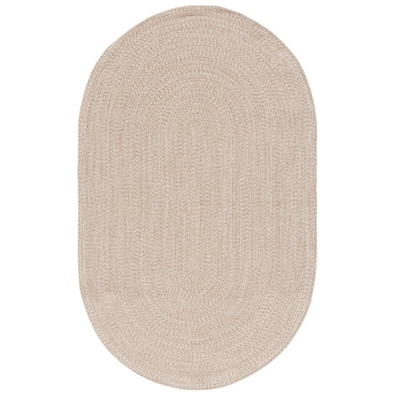 SAFAVIEH Braided Gino Distressed Machine Washable Reversible Area Rug, Natural, 8' x 10' Oval