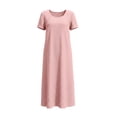 thumbnail image 7 of Bxsruta Womens Casual Maxi Dress Short Sleeve Scoop Neck Loose Flowy T-Shirt Dresses with Pockets, 7 of 7