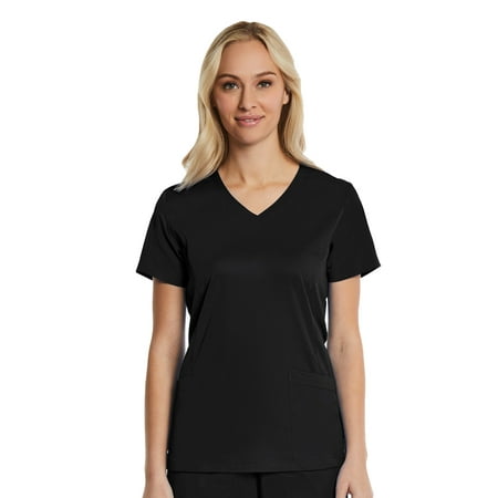 

Elements Women s EL9115 Four Way Stretch Mock Wrap Scrub Top Black Large