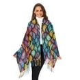 thumbnail image 3 of FORMRS Womens Scarf Winter Soft Long Big Warm Shawls Wrap Tassel Scarves, Vibrant Dragon Scales Pattern, 3 of 9