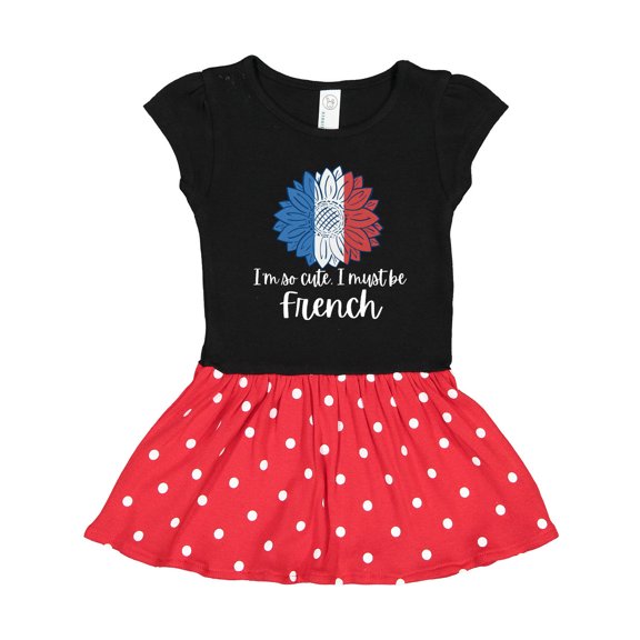 Inktastic I'm So Cute, I Must Be French Sunflower France Flag Gift Toddler Girl Dress