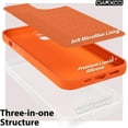 thumbnail image 5 of for iPhone 13 Phone Case Liquid Silicone, Fluorescent Bright Solid Color, Cute Thin Slim Soft Rubber TPU Plain Smooth Gel Matte Protective Cover for Women Girl, Burnt Neon Orange, 5 of 14
