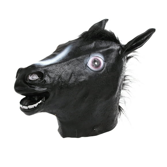 Realistic Full Face Horse Head Latex for Role Playing Party Events