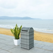 Safavieh Serapis Outdoor Patio Trash Bin - Grey