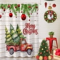thumbnail image 5 of Shower Curtain 54"W x 78"L Christmas Tree Christmas Ball Red Truck Fabric Shower Curtains Set with Hooks Water Repellent Bathroom Curtains Machine Washable Bathroom Accessories, 5 of 9