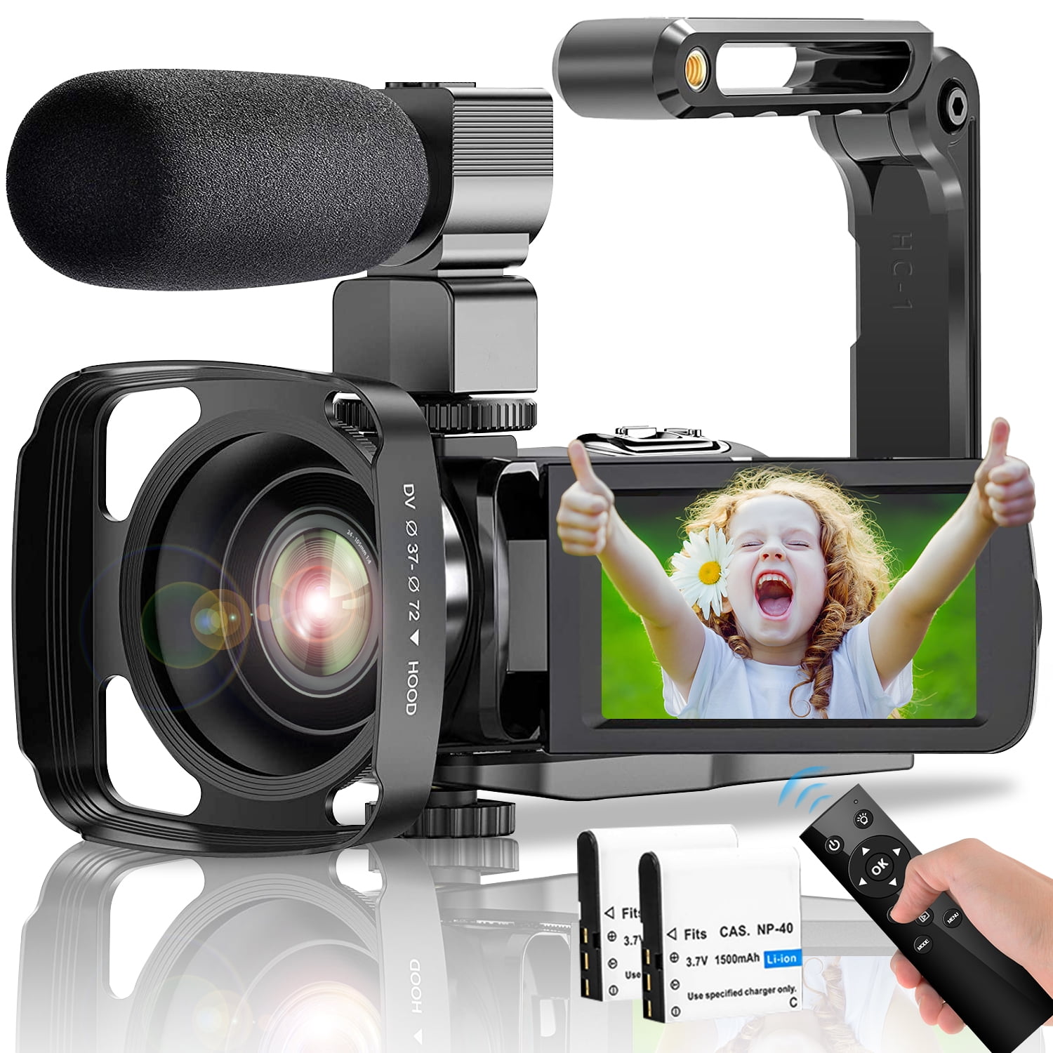 Yinfun Video Camera Vlogging Camera for Youtube 60FPS 48MP Camcorder 4K Vlogg Camera with