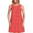 thumbnail image 1 of Balery Hohoho4 Vestidos de verano para mujer con estampado: vestido holgado sin mangas, vestido playero informal y cómodo para días calurosos., 1 of 7