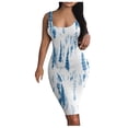 thumbnail image 1 of Gibobby Vestido casual de punto para mujer Vestido midi sin mangas Vestidos Tank Party Club Mini vestido de mujer Tie-dye Vestido de mujer(Azul,M), 1 of 5