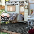 thumbnail image 2 of SIXHOME Outdoor Rug 5'x8' Waterproof Patio Rug Reversible Indoor Outdoor Rug Lightweight Plastic Straw Rug for RV Camping Deck Balcony Boho Porch Decor Dark Grey and White, 2 of 6