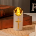 thumbnail image 5 of Twfbrm Flameless Votive Candles, Cross Design Pillar Candles Battery Operated Electric LED Candles, Reusable Long Lasting Flickering Candles Devotional Prayer Candle Table Decorations for Home Church, 5 of 7