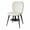 Cream, variant on Modern Ribbed Extendable Dining Chair Suede Upholstered Lightweight Sturdy Metal Legs Portable Home Office Home Kitchen