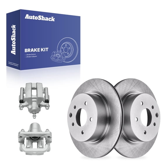 AutoShack Rear Vented Brake Rotors   Calipers 4-PC Brake Kit Replacement for 2004-2005 INFINITI G35 2005 Nissan 350Z 12.11" (307.7 mm)
