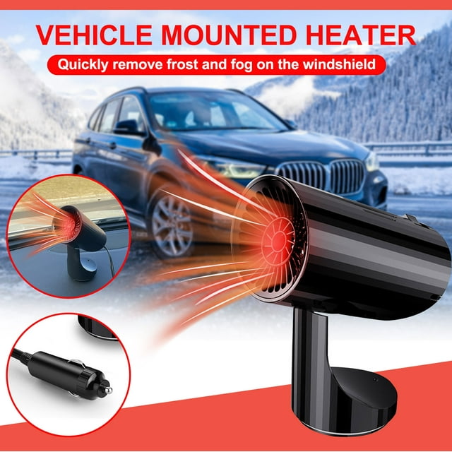 Rvkxad 12V Car Heater, 150W Dual-Temperature Defrosting & Demister for Winter, Portable Automotive Heater, Vehicle Heating Unit