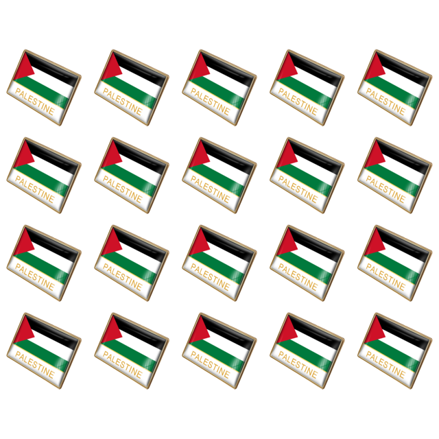 Insignias nacionales de la bandera de Palestina, insignia esmaltada de cristal, traje de recuerdo (32x23mm)