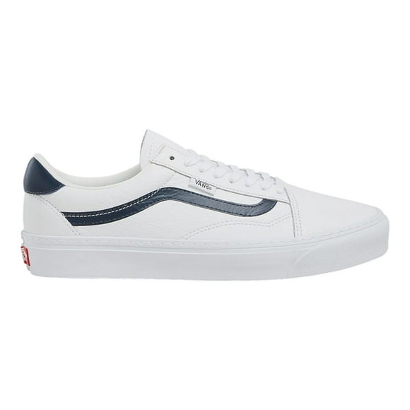 Tenis Vans Leather Old Skool Blanco con Azul para Hombre