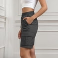 thumbnail image 5 of Horkkom Hiking Shorts Women Elastic Waist Drawstring Cargo Shorts Work Athletic Travel Shorts with Pockets XL, 5 of 10